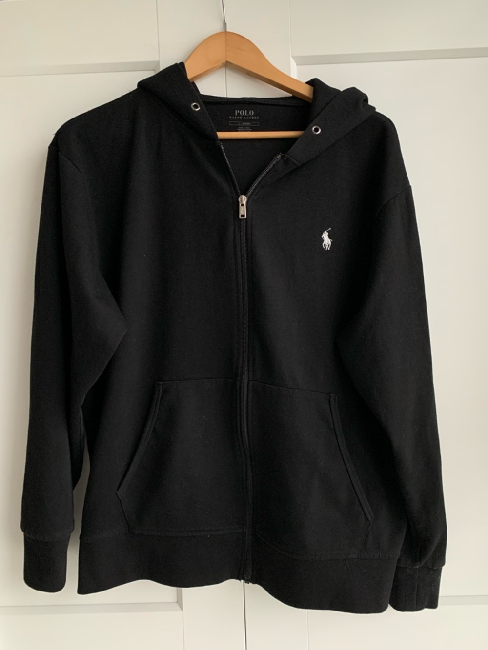 Polo by Ralph Lauren Black full-zip Hoodie mens size L in black - Picture 2 of 10